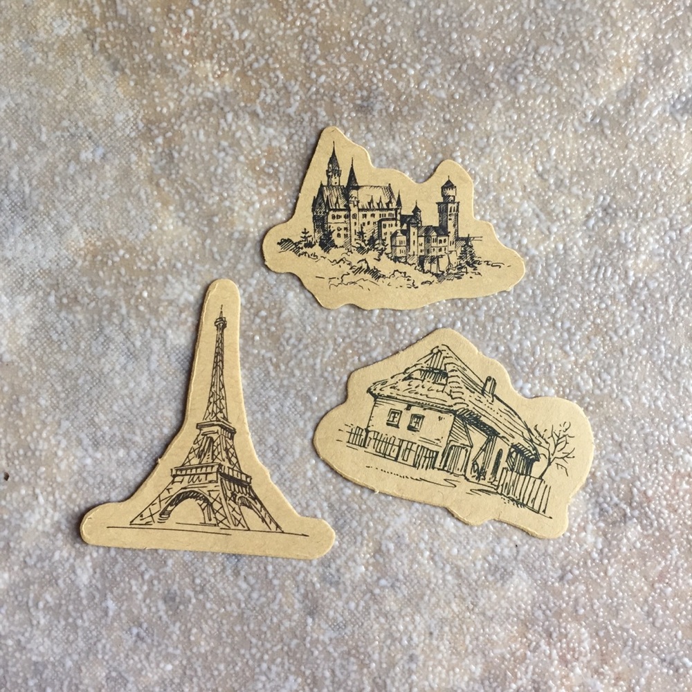 Set Of 7 Vintage Style Stickers - Picture 2 of 6